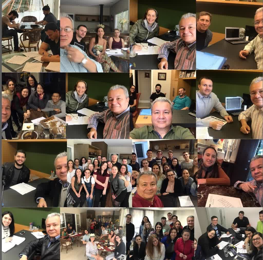 Colagem de momentos da mentoria e de aprovações de alunos do professor
